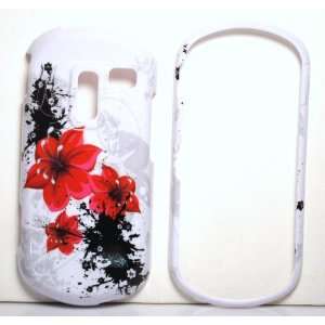  White with Black and Red Lilly Flower Samsung M570 Restore 
