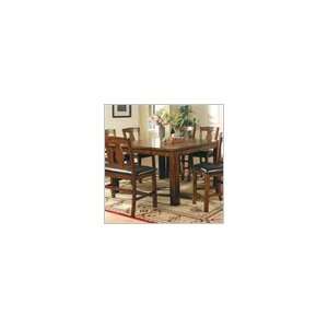   Silver Lakewood Square Counter Height Dining Table in Rich Oak Finish