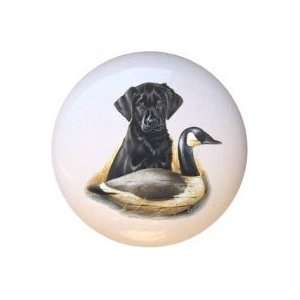 Black Lab and Duck Dog Dogs Drawer Pull Knob