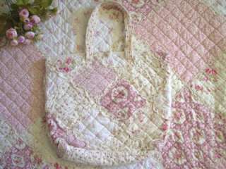 Princess Pink Rose Cotton Quilted Tote Mummy Hand Bag  