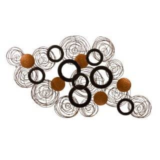 41.5h Metal Twine Pattern Visual Rings Wall Decor