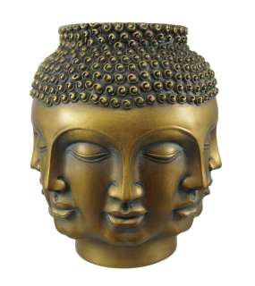 this cold cast resin vase titled perpetual buddha contains 8 