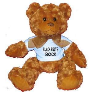  Black Belts Rock Plush Teddy Bear with BLUE T Shirt Toys 