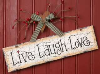 Live Laugh Love Wood Wall Sign Home Country Sentimental Decor11 x 