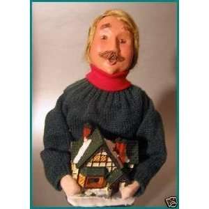 Byers Choice Man With Village House(Red Hair) Everything 