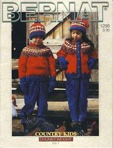 Bernat Country Kids knitting patterns childrens sweaters and jackets 