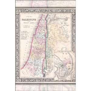  1864 Map of Palestine, Israel or Holy Land   24x36 