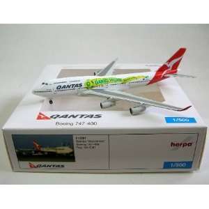  Herpa Wings Qantas 747 400 Socceroos Model Airplane Toys & Games