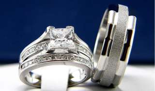   Hers Engagement Wedding Bridal Band Ring Set Mens Womens new  