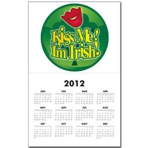  Calendar Print w Current Year Kiss Me Im Irish Clover 