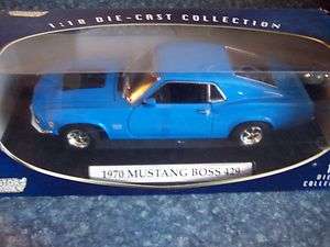 18 (*) Motor Max Blue 1970 Boss Mustang 429 Ford  