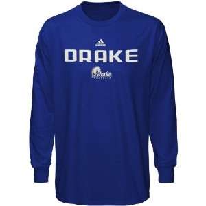 adidas Drake Bulldogs Royal Blue Sideline Long Sleeve T shirt 