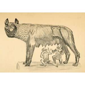 1914 Print Capitoline Wolf Remus Romulus Twins Numitor 