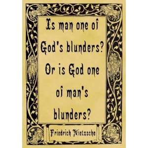    Mounted A4 Size Parchment Poster Nietzsche Blunders