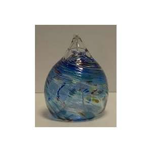  Loretta Eby Hot Glass Baby Blue Grand Oil Lamp 8 Inch 