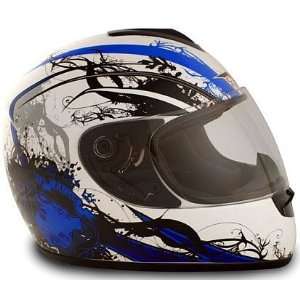   Cat Blue Full Face DOT Approved Motorcycle Helmet