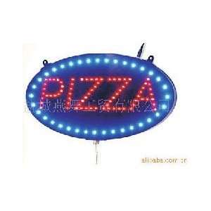    14H x 23W Oval PIZZA LED Sign In Red & Blue