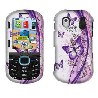 For Samsung U460 Intensity 2 2 Tone Purple Butterfly 2D Accessory Case 