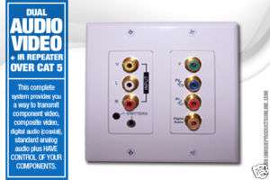 IR Repeater Wall Plate Dual Component + AV over Cat 5  