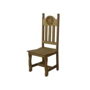  Rustic Dining Chair with Carved Texas Star