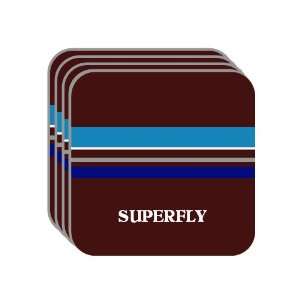 Personal Name Gift   SUPERFLY Set of 4 Mini Mousepad Coasters (blue 