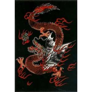  NEW Durable Area Rugs Carpet Dragon Luck Black 5x7 