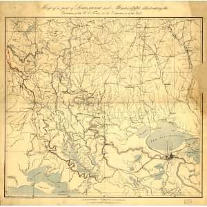  Civil War Map Map of a part of Louisiana and Mississippi 
