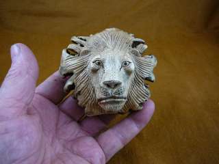   HEAD PARASITE WOOD carving FIGURINE I love wild lions big cats  
