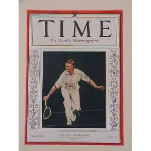 Jack Crawford Australia Tennis Square Top Racket September 4 1933 Time 