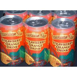 Hawaiian Sun Strawberry Orange Juice (12 Cans)  Grocery 