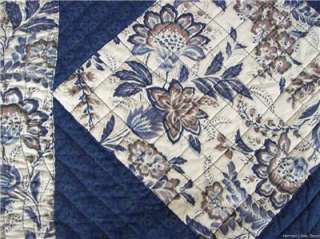 Blue Brown William Quilted Table Topper Mini Quilt Great Finds 100% 