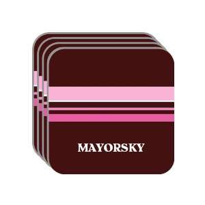   Name Gift   MAYORSKY Set of 4 Mini Mousepad Coasters (pink design