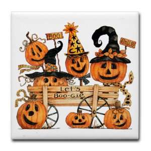   Set 4) Halloween Lets Boogie Jack o Lantern Pumpkin 