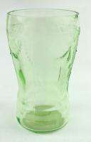 Vintage Green Depression Glass Ornate Juice Glass  