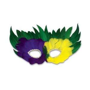 Mardi Gras Feathered Mask 