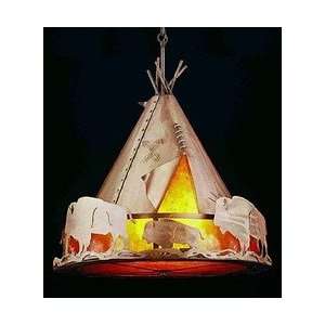  Teepee and Buffalo Chandelier