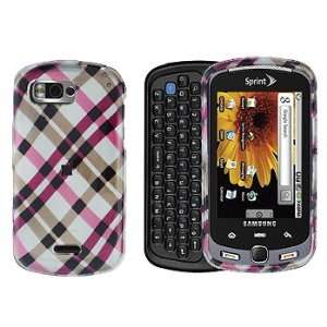  New Pink with Brown Cross Checker Plaid Samsung Moment 