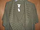 green sweater vest tunic attached black half belt sz 3x