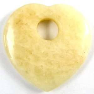  8x50mm honey jade heart donut pendant bead
