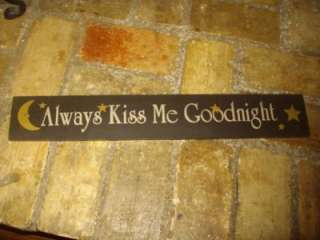   KISS ME GOODNIGHT SIGNBLACK AND GOLD WITH STARS & A MOON  
