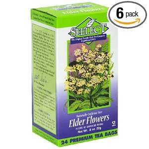 Seelect Tea, Tea Bags, Elder Flowers, 24 Count Boxes (Pack of 6)