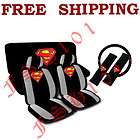 New 11pc Set Comic Superhero DC Superman Seat Covers Steering Wheel 