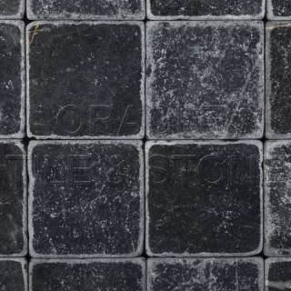 Taurus Black Marble 4 X 4 Tumbled Field Tile  