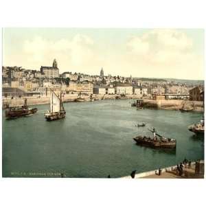  Photochrom Reprint of Boulogne, from west pier, France 