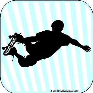 com Skateboard Boy With Custom Name Wall Decals Stickers Art Graphics 