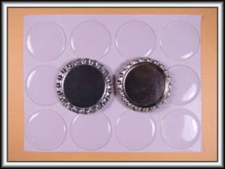 100 FLAT SILVER BOTTLECAP &100 EPOXY STICKERS NO LINERS  