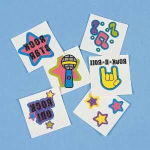 36 Rock Star Glitter Temporary Tattoos / Party Favors 