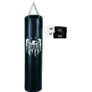  Tapout 70 Lb Muay Thai Bag With 2 Pack Of Hand Wraps Black 