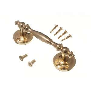   PULL HANDLE WITH BACK PLATE BRASSED 100MM + SCREWS