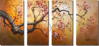 Framed Cherry Blossom Flowers Huge Set Oil Painting Handmade Canvas 